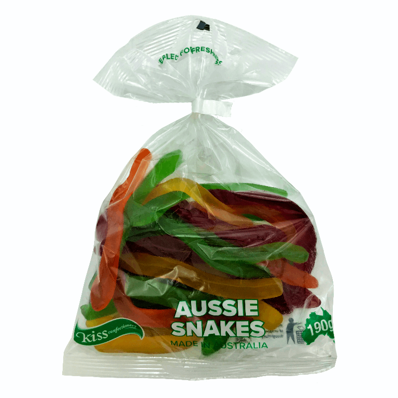 Aussie Snakes Lollies Bags 190g